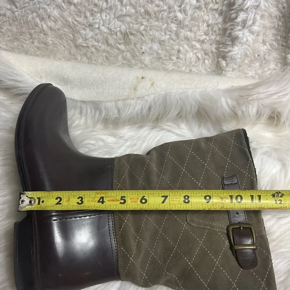 Storm by cougar boots. Brown Rubber and leather suede slip on Rain boots SZ11M